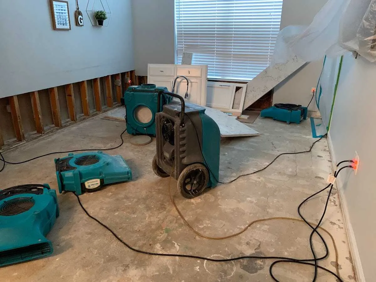 Dehumidifier in flood-cut room for Water Extraction & Removal in Wonder Lake
